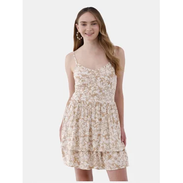 No Boundaries Tiered Corset Ruffle Dress, Women’s