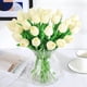 thumbnail image 2 of 16 flores artificiales de tulipanes azules, ramo de tulipanes de poliuretano sintético falso, flor de tacto real + para boda, fiesta, hogar, jardín, oficina, bricolaje, arreglo floral, decoración Sailing Electrónica, 2 of 6
