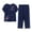 Navy, variant on JFGHDG Womens 2 Piece Outfits Summer Cotton Linen Casual Matching Sets Loose Fit Short Sleeve Gauze Tops and Wide Leg Pants X4 Blue XL