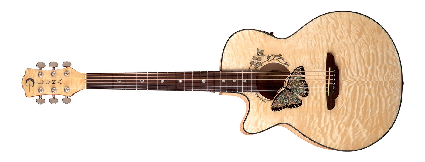 Dean EXQA GN Exhibition Quilt Ash 6-String RH Acoustic Electric Guitar -  Gloss Natural exqa-gn