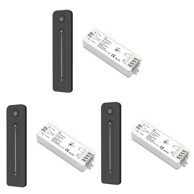 3X LED Atenuador 12V 5V 24V 36V 8A Interruptor RF Inalámbrico PWM con 2.4G Ajuste de Brillo Contacto Remoto para Tira de Un Solo Color LED