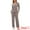 Brown, variant on Women's Ribbed Knit Lounge Long Sleeve Pants Pajama Set XS Purple