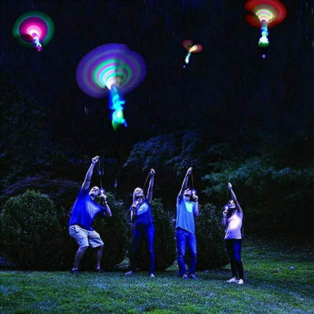 GLOCITI Rocket Slingshot Flying Copters with Led Lights 10 Pcs