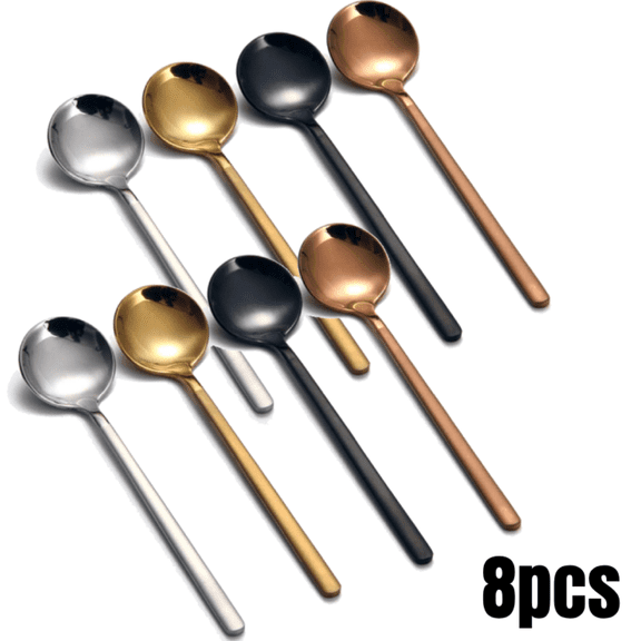 Stainless Steel Long Handle Stirring Spoons (8 Count)