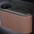 thumbnail image 4 of Bote de basura para coche, accesorios para automóviles, contenedor de basura para tarjeta, botella de Cuero PU marrón Macarena Bote de basura para auto, 4 of 8