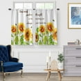 thumbnail image 2 of Sunflower Vintage Flower Kitchen Curtains: Farmhouse Flowers Decor Tier Curtain Over Sink Art Vintage Decor Rod Pocket Window Drapes 36 Inch Length 2 Panel Set, 2 of 5