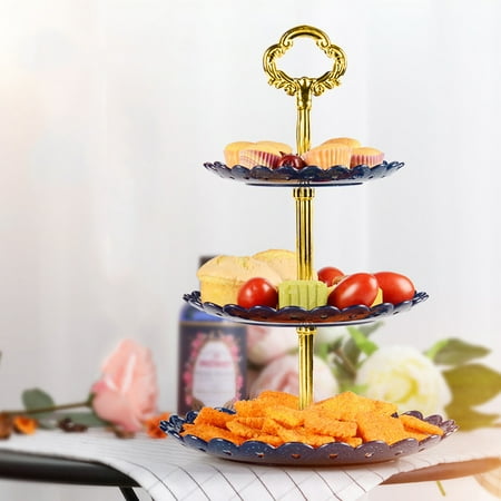 

Portable Three Layer Fruit Plate - Cake Candy Dessert Storage Stand Rack Holder