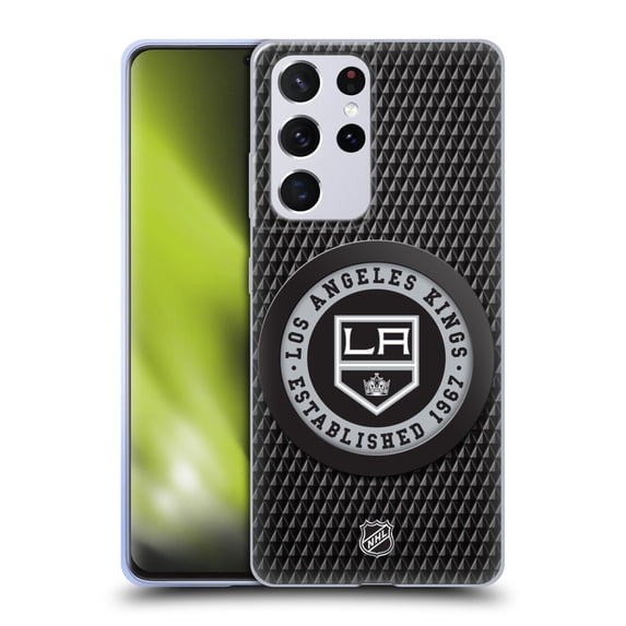 Head Case Designs Officially Licensed NHL Los Angeles Kings Puck Texture Soft Gel Case Compatible with Samsung Galaxy S21 Ultra 5G