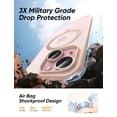 thumbnail image 3 of Funda para iPhone 15 MAGIC JOHN con soporte magnético giratorio 360°, oro rosa, 3 of 7