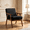 Black (velvet), variant on MOONMISS Mid Century Modern Accent Chair Solid Wood Frame Microfiber Living Room,Black PU