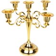 thumbnail image 1 of Candelabro de 5 brazos Candelabro vintage dorado Candelabro Candelabro decorativo de metal Mesa Candelabro de boda para cena con velas Candelabro Decoración navideña, 1 of 7