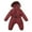 Brown, variant on Unisex Baby And Newborn Fleece Hoodie Zip-front Snowsuit Bunting Size 3 Months