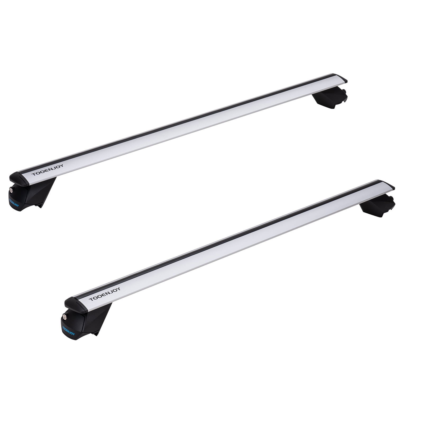 COWVIE 53" Pro Universal Roof Rack Cross Bars with keyed Locks Fully Assembled- Fit Raised Rails, Silver