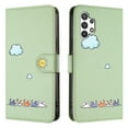 thumbnail image 6 of Phone Case for Samsung Galaxy A32 5G, Folding Faux Leather Cute Animal Pattern Wallet Flip Cover with Card Holder & Wrist Strap, Magnetic Closure Shockproof Kickstand Phone Case - Green, 6 of 8