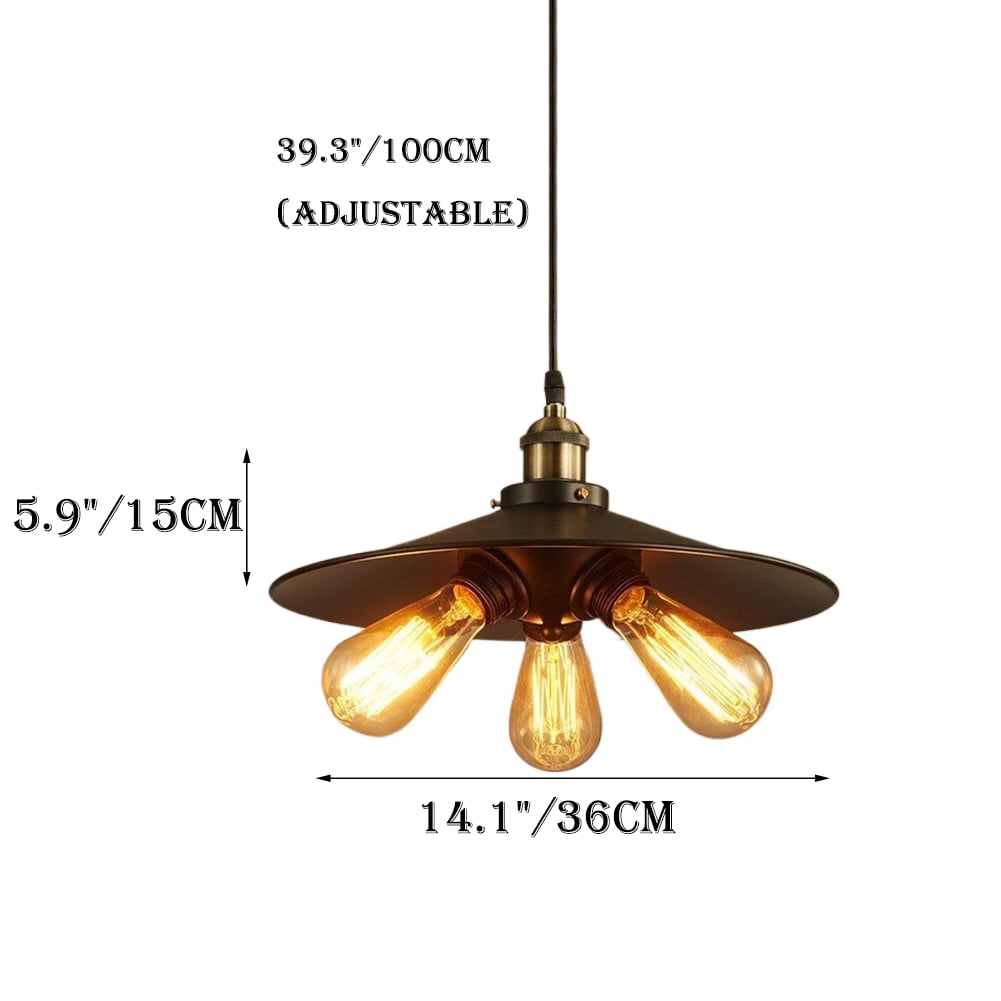 Industrial style black metal pendant lighting for kitchen island vintage American iron pendant lamp retro farmhouse rustic pendant light fixture adjustable ceiling hanging lamp for dining room table