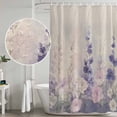 thumbnail image 4 of Watercolor Lavender Shower Curtain Set - Long 72" x 84" Washable Bathtub Curtain with 12 Hooks, Country Spring Field Leaf Wildflower Waterproof Fabric Stall Shower Curtains for Bathroom Décor, 4 of 6