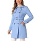 thumbnail image 4 of Abrigo de ante sintético de doble botonadura con solapa de muesca para mujer INSPIRE CHIC en azul cielo S, 4 of 5