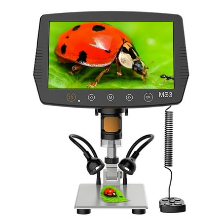 

9-Inch Lcd Screen Video Microscope Support 32Gb Tf Card 1000X Microscope And Telescope 1080P With Remote Control Alloy Stand Adjustable Focus Wheel & Led Light Support Pc Software For Pcb Wa