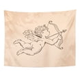 thumbnail image 1 of UFAEZU Angel Hand Drawn Cupid Bow and Arrow Baby Cartoon Child Curly Cute Wall Art Hanging Tapestry Home Decor for Living Room Bedroom Dorm 51x60 inch, 1 of 1
