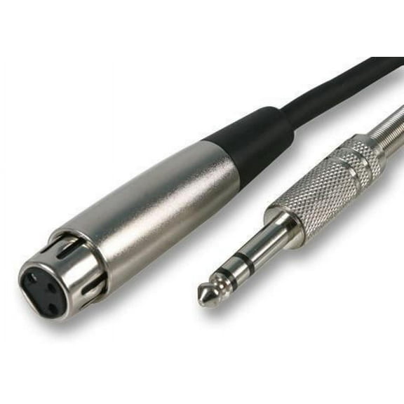 PRO SIGNAL - 6.35mm (1/4") Stereo Jack Plug to 3 Pin XLR Socket Lead, 1m Black