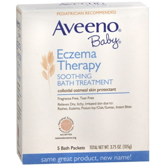 AVEENO Baby Fragrance Free Soothing Bath Treatment Packets 5 Each (Pack of 2)