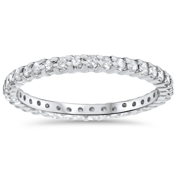 Pompeii 3/4ct Diamond Eternity Ring 14K White Gold (G/H,I1)
