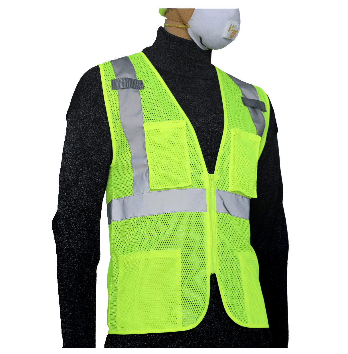 Class 2 HiVis Green Mesh Safety Vest (MultiPockets)