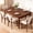 Walnut, variant on YIKEMA Mid Century Modern Solid Wooden Upholstered Dining Side Chairs, Walnut (Set of 2)