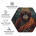 thumbnail image 3 of Kdxio Banana Leaf Meditating Gorilla Funny Coasters,4 Pcs Leather Coasters,Housewarming Gifts,Protect Furniture from Water Marks Scratch and Damage, 3 of 6
