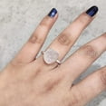 thumbnail image 3 of Natural Rose Quartz Ring, Rough Quartz Gemstone Ring, Birthstone, Hammered, 925 Sterling Silver, Womens Ring, Christmas, Thanksgiving, Handmade, Statement Jewelry, Rough Gemstone Jewelry, 3 of 6