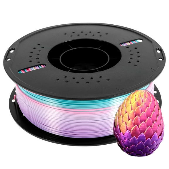 TMWEFUSC Silk PLA 3D Printer Filament Bundle, Multicolor PLA 1.75mm Rapid Color Change 3D Printing Filament 3D Printer Accessories Accuracy /- 0.03mm for Handicraft, 1.3kg Spool(2.8lbs)