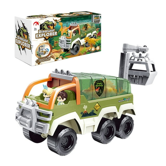 Vehicle Toy Girl Simulation Dinosaur Set Die-Cast Vehicles Plastic For Gifts Electronic Toys Transporter Model
