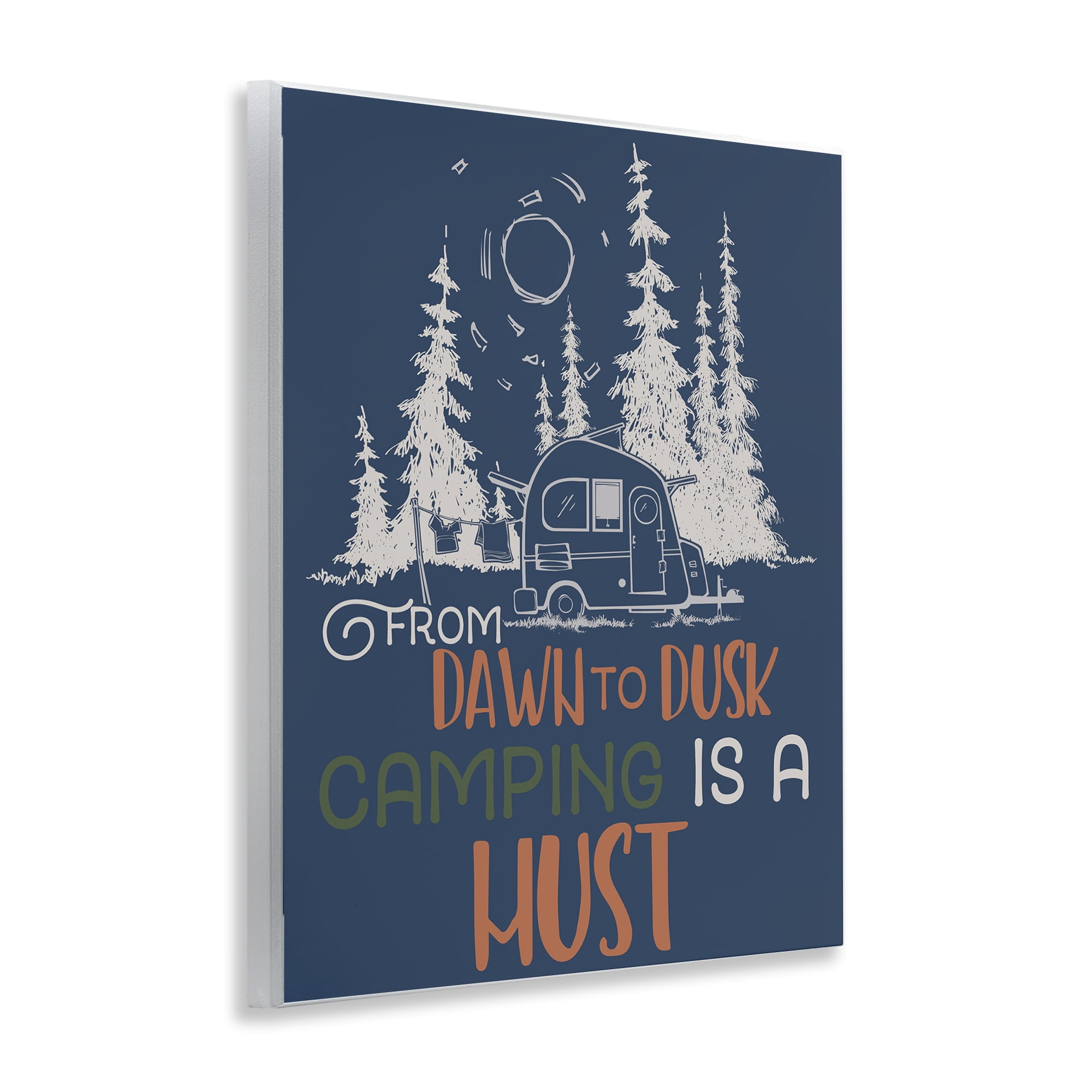 Stupell Industries Dawn to Dusk Camping Landscape Painting Unframed Art Print Wall Art, 11 x 14