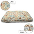 thumbnail image 3 of Floral Pet Bed, Flowers and Strawberries in Traditional Khokhloma Drawing Pattern, Resistant Pad for Dogs and Cats Cushion with Removable Cover, 24" x 39", Cream Pale Teal and Vermilion, by Ambesonne, 3 of 4