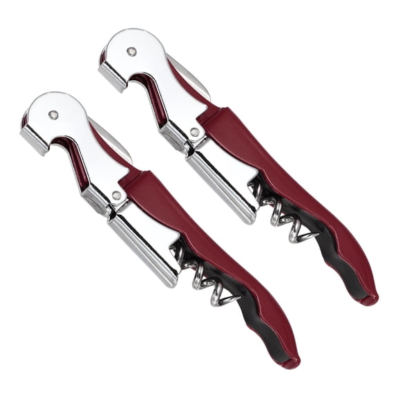 Uxcell 2 Pcs 4.8" Wine Openers Waiter Corkscrew Wine Bottle Opener, Burgundy