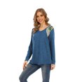 thumbnail image 1 of T-shirt Décontracté à Manches Longues Croisé Col Rond pour Femme, 1 of 8