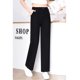 thumbnail image 3 of Pantalones Casuales Negros para Mujer con Cintura Elástica, Corte Recto Cómodo y con Caída para Primavera y Verano, 3 of 6