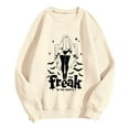 thumbnail image 4 of Women's Halloween Oversized Sweatshirt Ghost Graphic Printed Long Sleeve Tops Crew Neck Loose Fit Tops Fall Y2K Pullover Shirt, 4 of 6