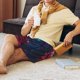 thumbnail image 5 of Balery Cool Wolf Head Pantalones cortos de pijama de punto de algodón para hombre con cinturilla y bolsillos-4X-Large, 5 of 6