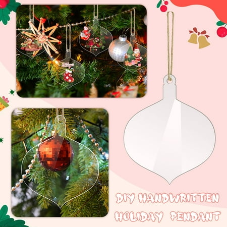 

〖Yilirongyumm〗 Home Decor Christmas Decoration Peach Heart With Hole Blank Transparent Acrylic Sheet Diy Can Be Handwritten Holiday Pendant Ornaments
