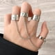 thumbnail image 4 of Juego de anillos de ajustables con cadena Geometría Moda Simple Elegante para fiesta Enlace de 2 anillos Yuyangstore anillos de dedo, 4 of 7