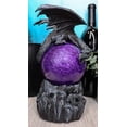 thumbnail image 7 of Twilight Dragon Resting On Purple Sandstorm Glass Ball Statue Sound Sensor Decor, 7 of 7