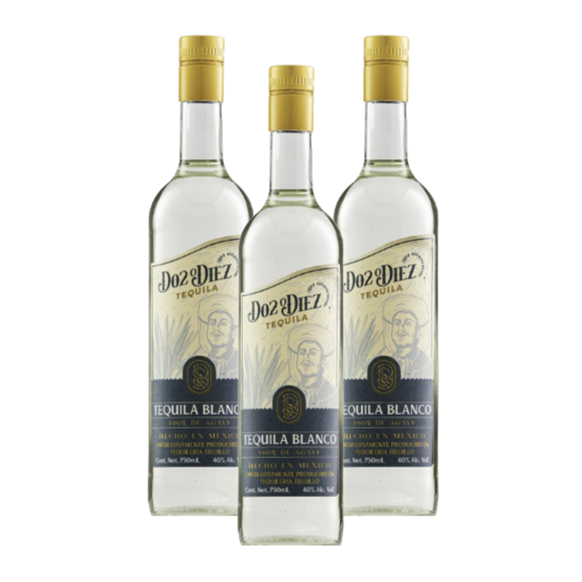 Pack De 3 Tequila Do2 O Diez Blanco 750Ml