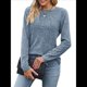 thumbnail image 2 of Blusas Elegantes e Informales de Larga para Mujer, Ropa Informal de Negocios, Suéteres Cálidos de Otoño. Azul XL, 2 of 9