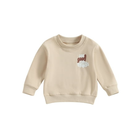 

GXFC Baby Boys Girls Fall Sweatshirt Clothes 6M 1T 2T 3T Kids Boys Long Sleeve Letter Print Pullovers Tops Casual Autumn Clothing for Toddler Boys