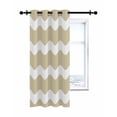 thumbnail image 7 of Light Brown Thermal Insulated Blackout Curtains for Bedroom 96 Length Sea Wave Ripple Stripe Room Darkening Curtain 1 Panel Grommet Window Curtain Drape for Living Room Nursery Room, 7 of 7