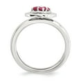 thumbnail image 2 of White Sterling Silver Ring Band Stackable Ruby, Lab Created Round Red, 2 of 4
