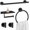 Matte Black, variant on Gold 5-Piece Bathroom Hardware Set, 23.6 Inch Towel Bar Set SUS304 Stainless Steel Towel Racks for Bathroom Round Towel Bar, Towel Ring, Toilet Paper Holder, 2 Robe Hooks, Wall Mounted