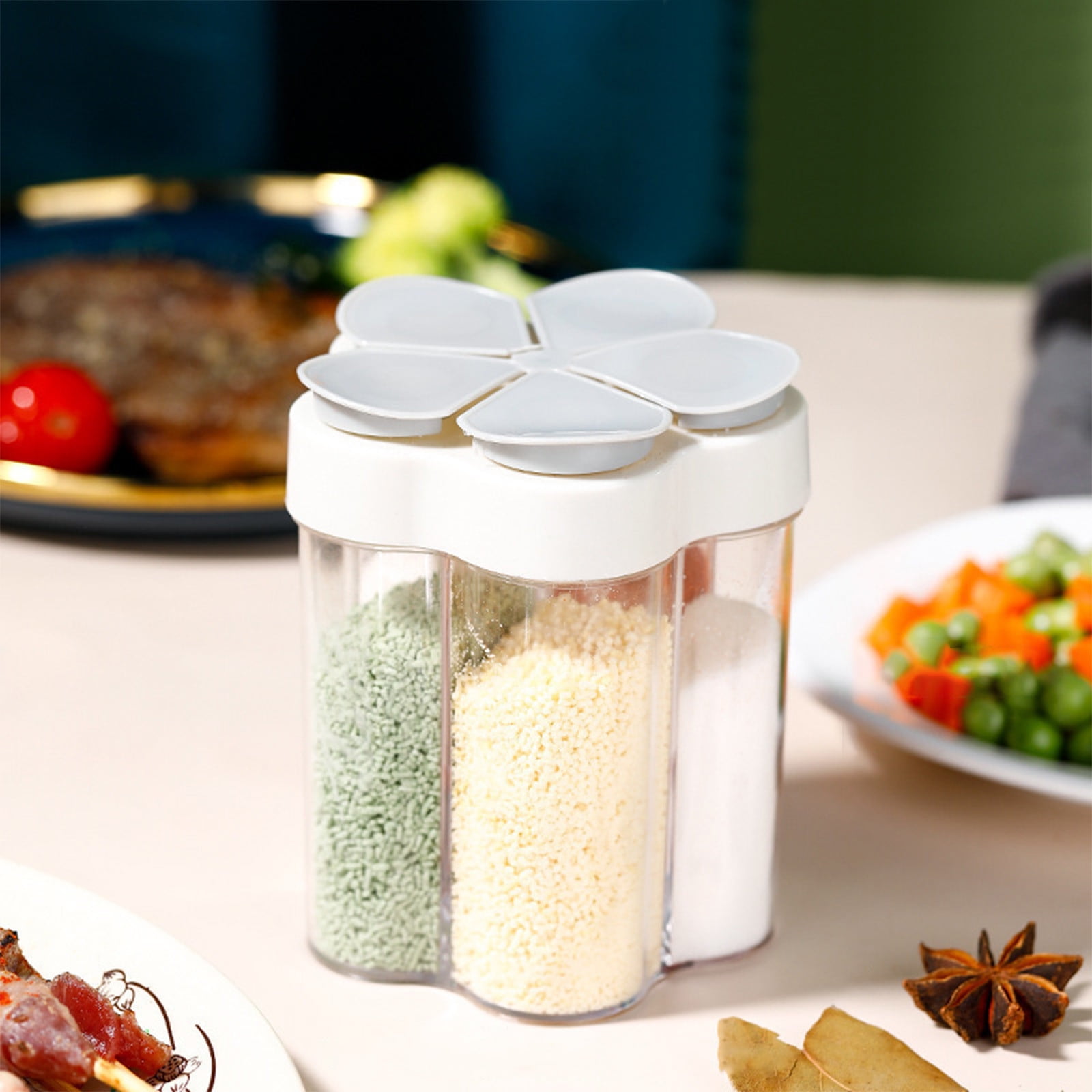 MAOWAPLG 5 In 1 Spice Container and Pepper Shaker Transparent Seasoning Shaker Can Filter Lumps Spice Jars for Home Restaurant Kitchen Cooking Steak Bbq Walmart