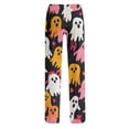 thumbnail image 5 of Garbnen Halloween Pajama Pants Ghost Print Women’s Lounge Pants Comfy Cute Elastic Waist Fall Winter Wide Leg Women Sleep Pants M, 5 of 6